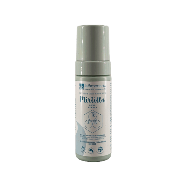 mousse detergente mirtilla